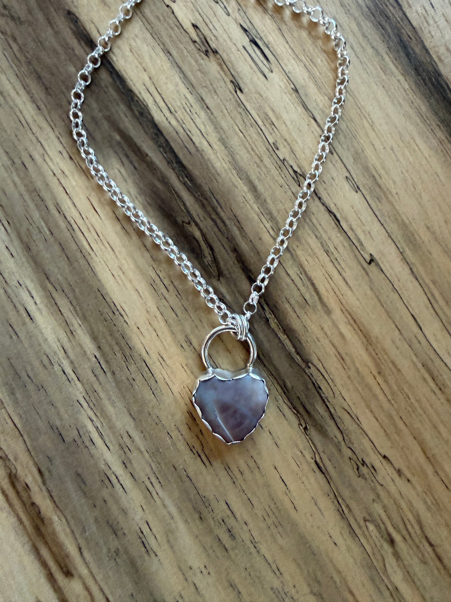Heart pink Jasper pendant