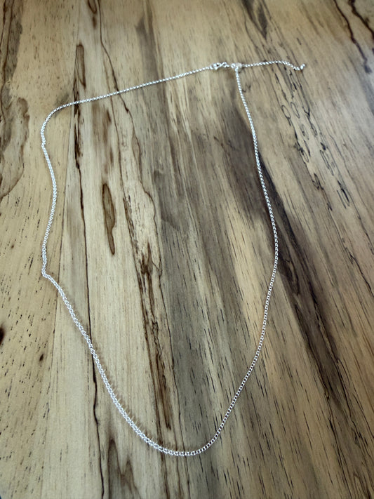 Sterling silver 1.6mm round roll adjustable chain