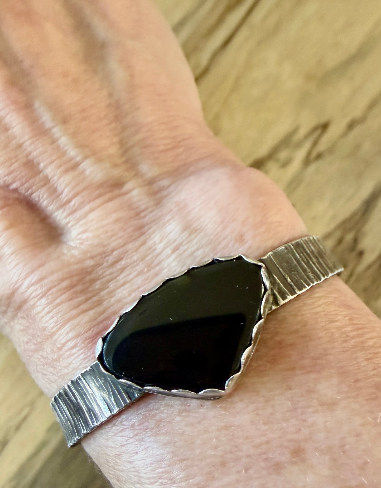 Rainbow Obsidian adjustable cuff Bracelet
