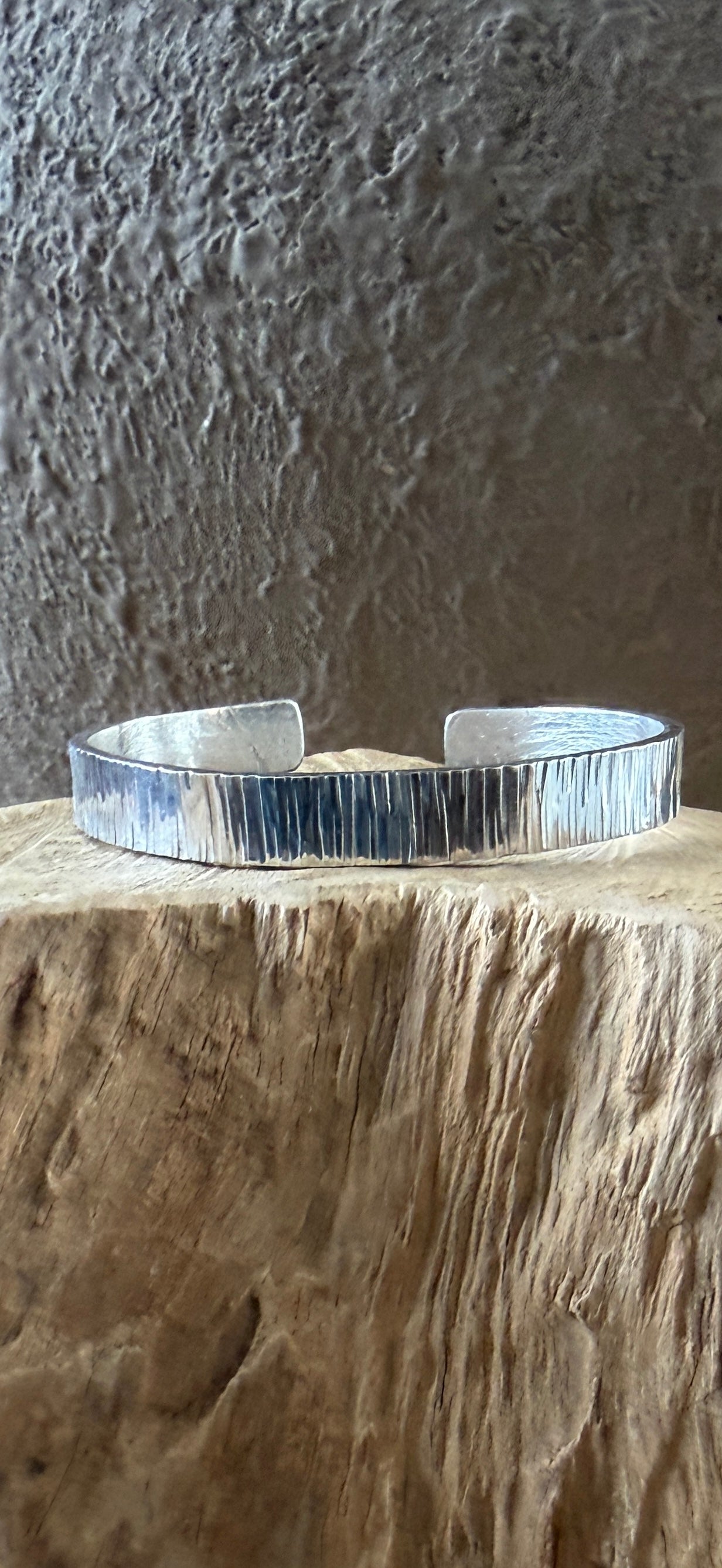 Silver Hammered cuff bracelet