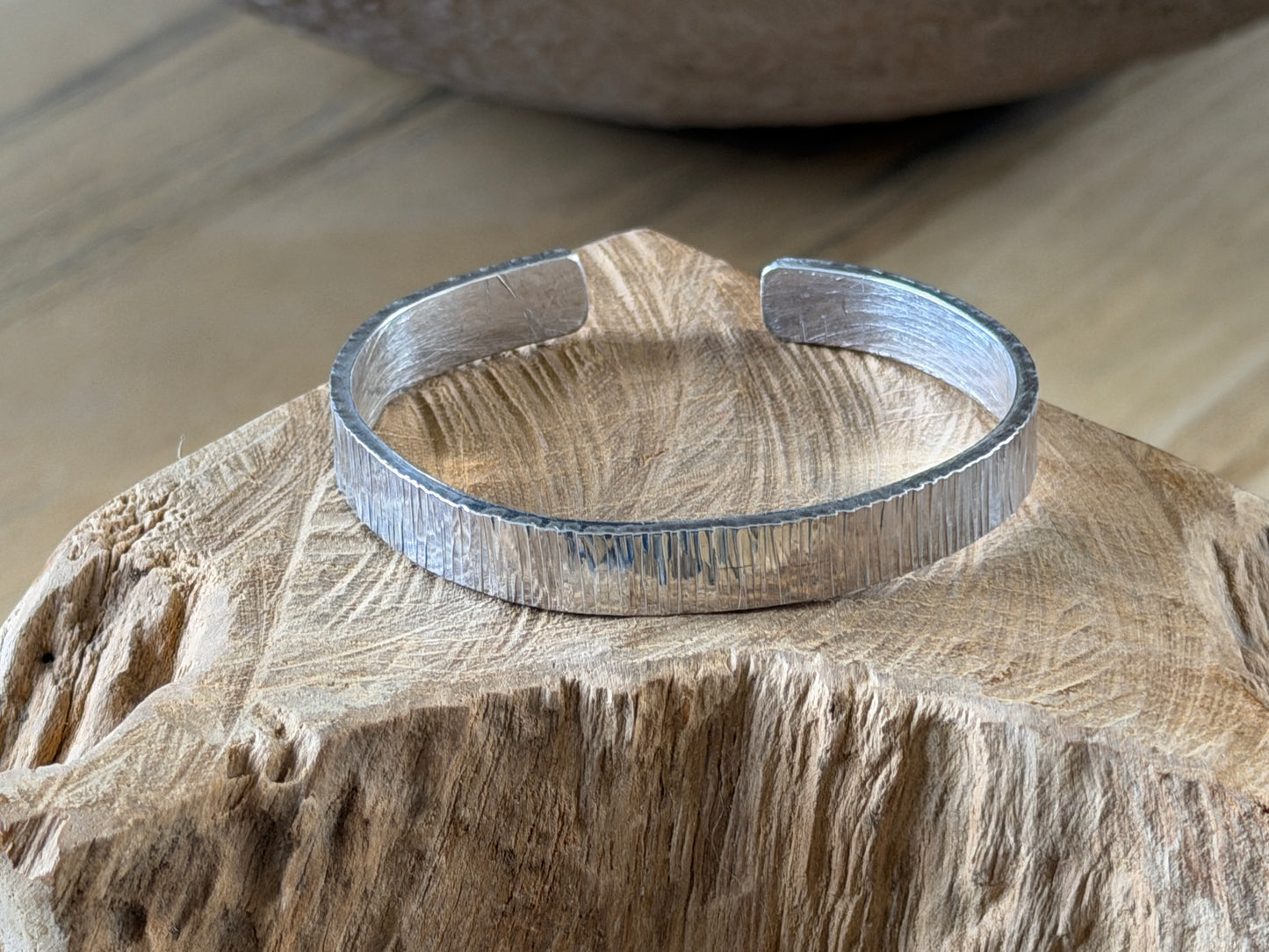 Silver Hammered cuff bracelet