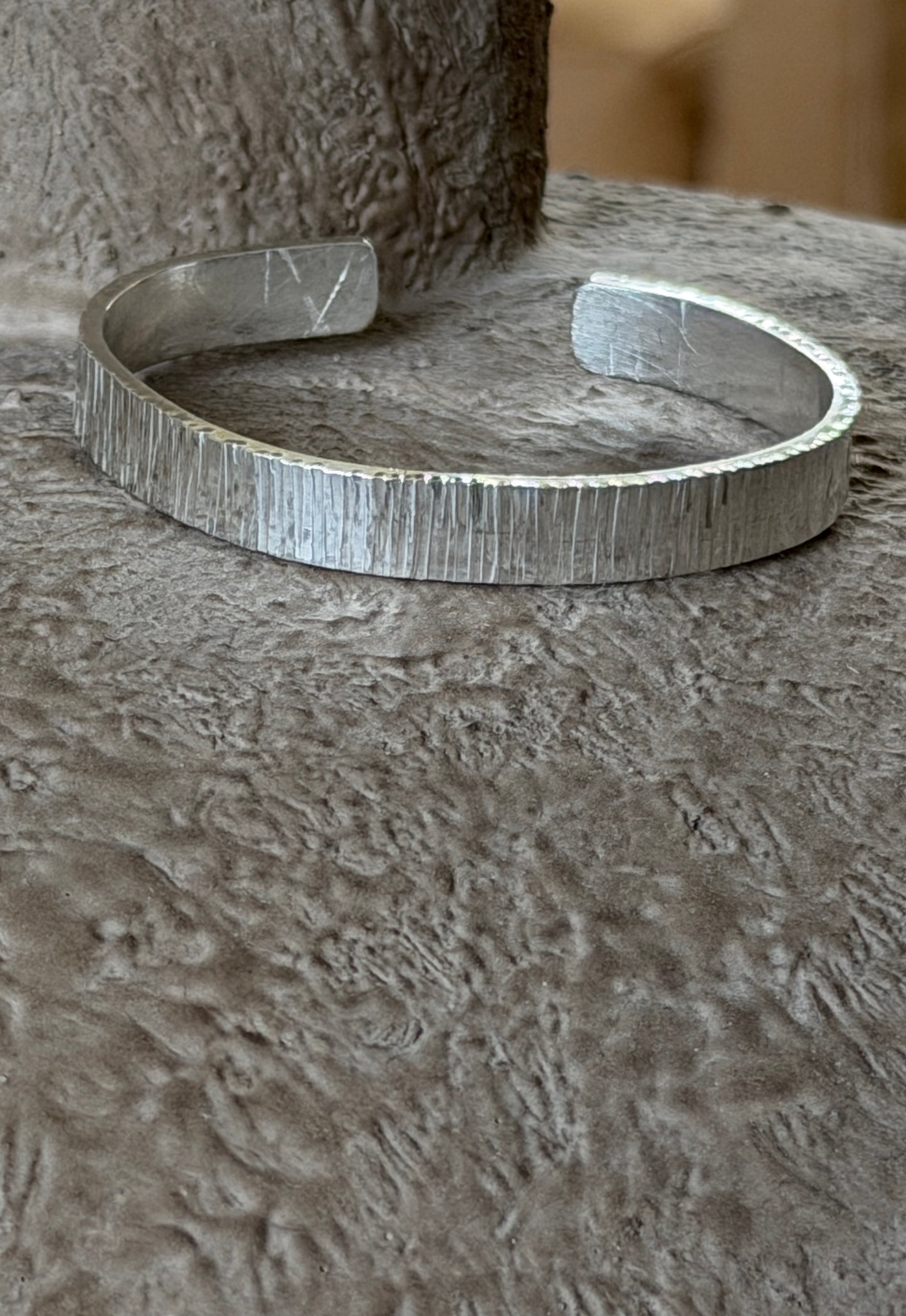 Silver Hammered cuff bracelet