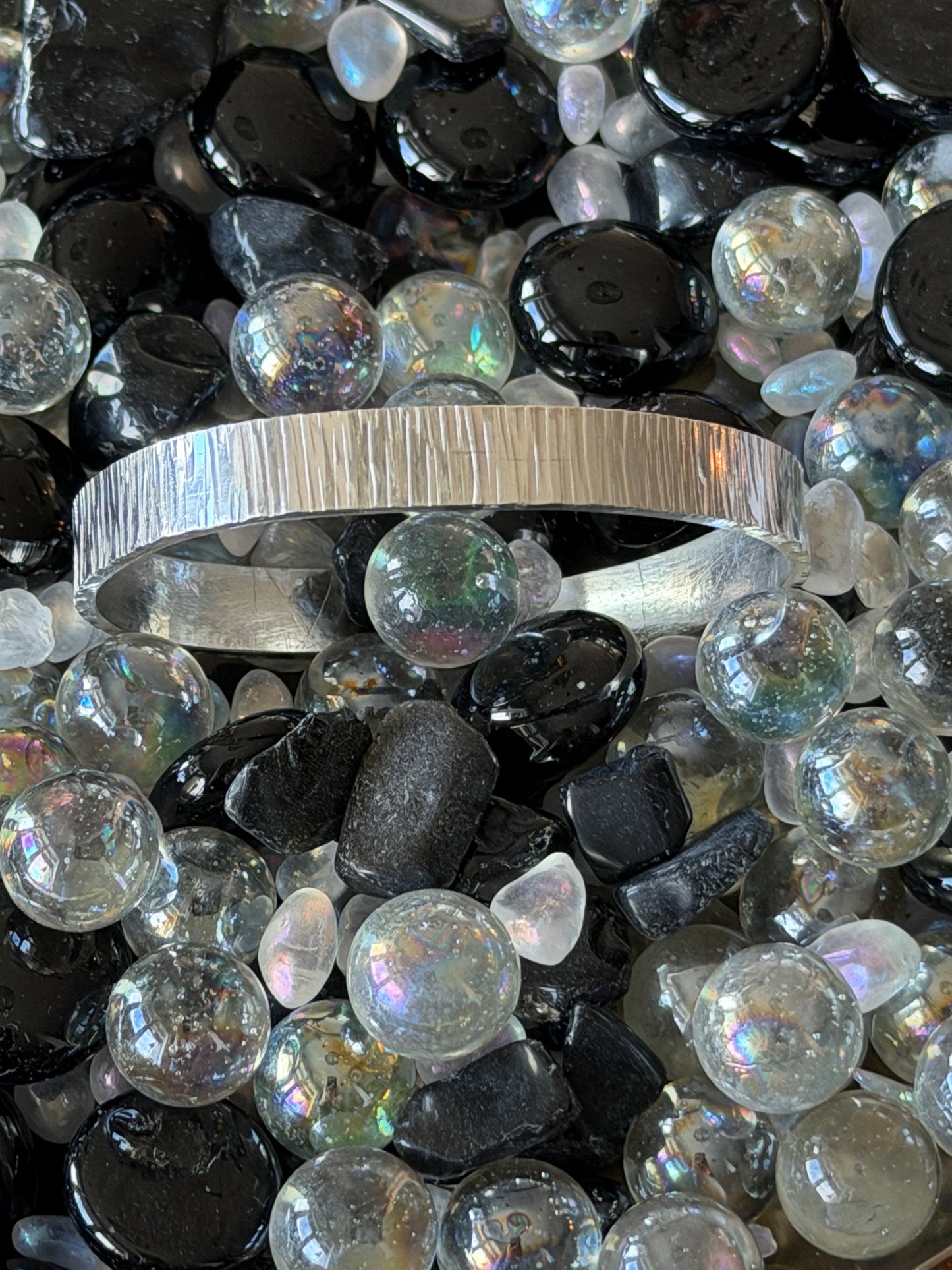 Silver Hammered cuff bracelet