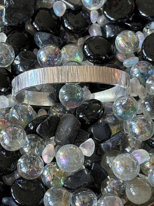 Silver Hammered cuff bracelet