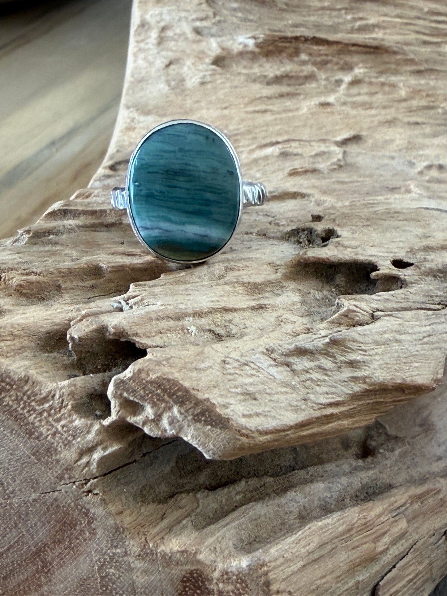 Stormy Beach Gary Green Jasper Ring