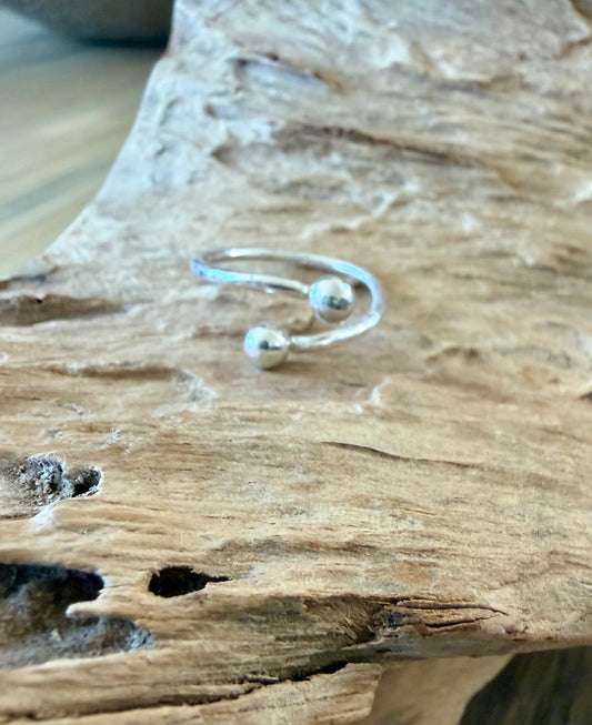 Adjustable Dainty recycled Silver ring