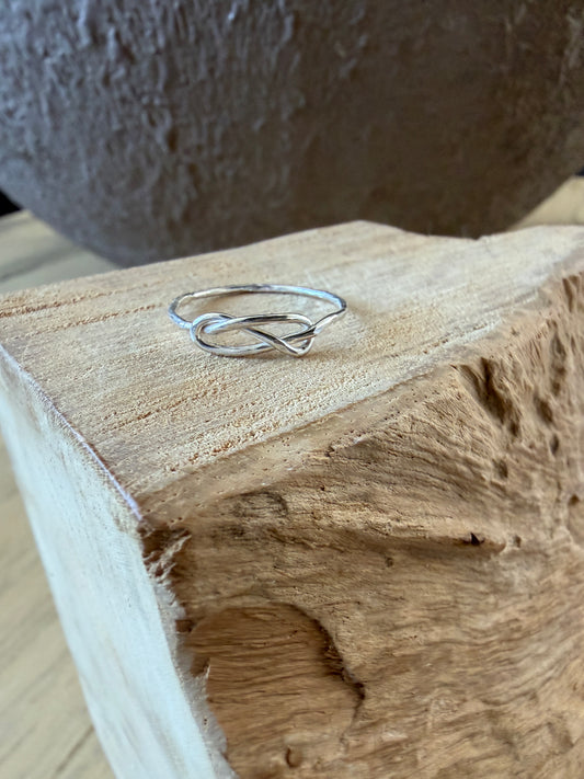 Infinity dainty silver band