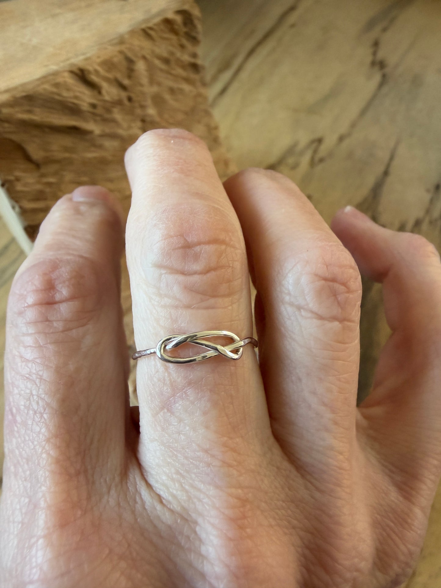 Infinity dainty silver band