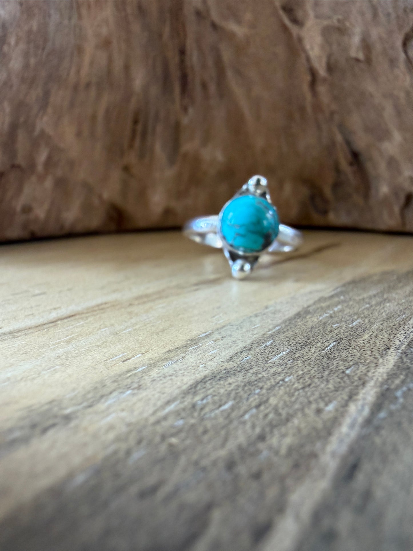 Turquoise and recycled silver ring